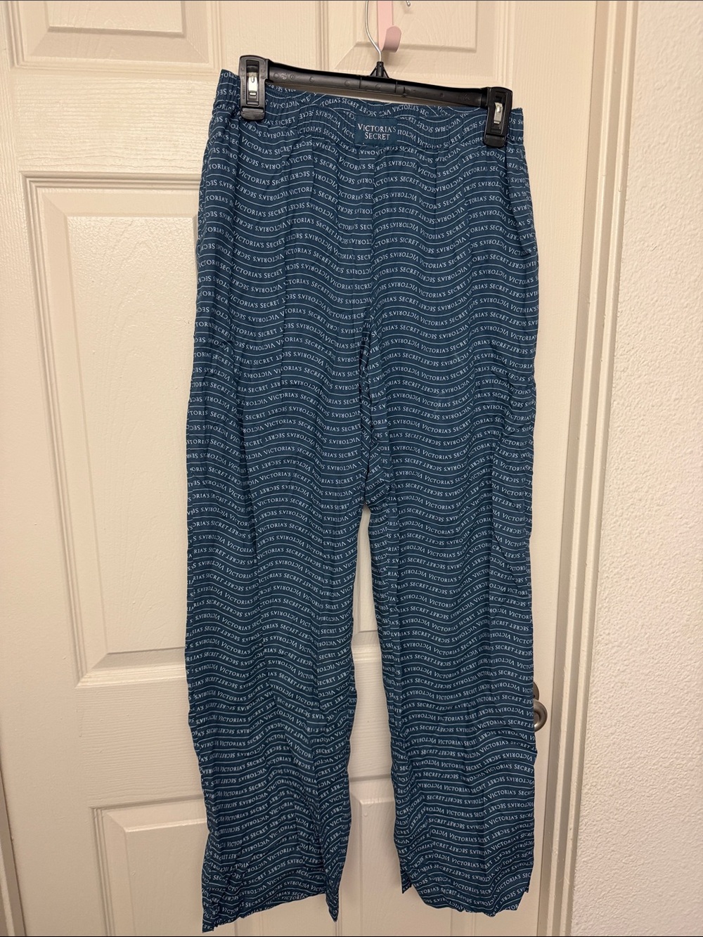 Victoria's Secret Teal Logo Lounge Pants with Allover Script